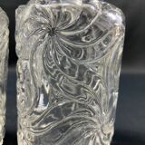 Pair of early 20th century SAINT LOUIS crystal perfume bottles, Fleurs de viole model