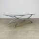 Table basse en verre fumé et chrome, années 70