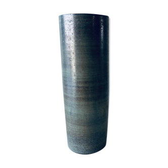 Signed ceramic tubular vase