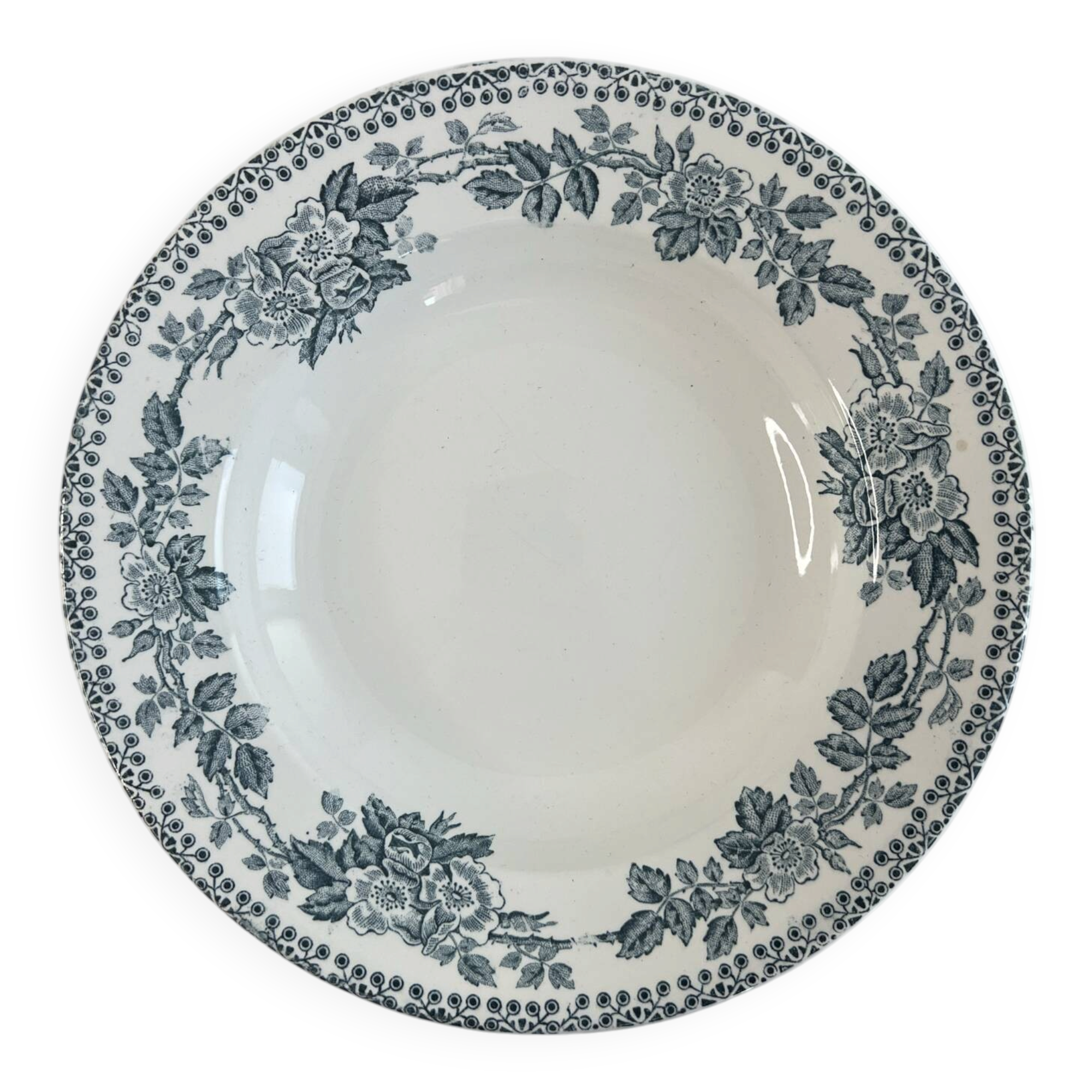 Shallow dish in ironstone Sarreguemines Digoin 22cm