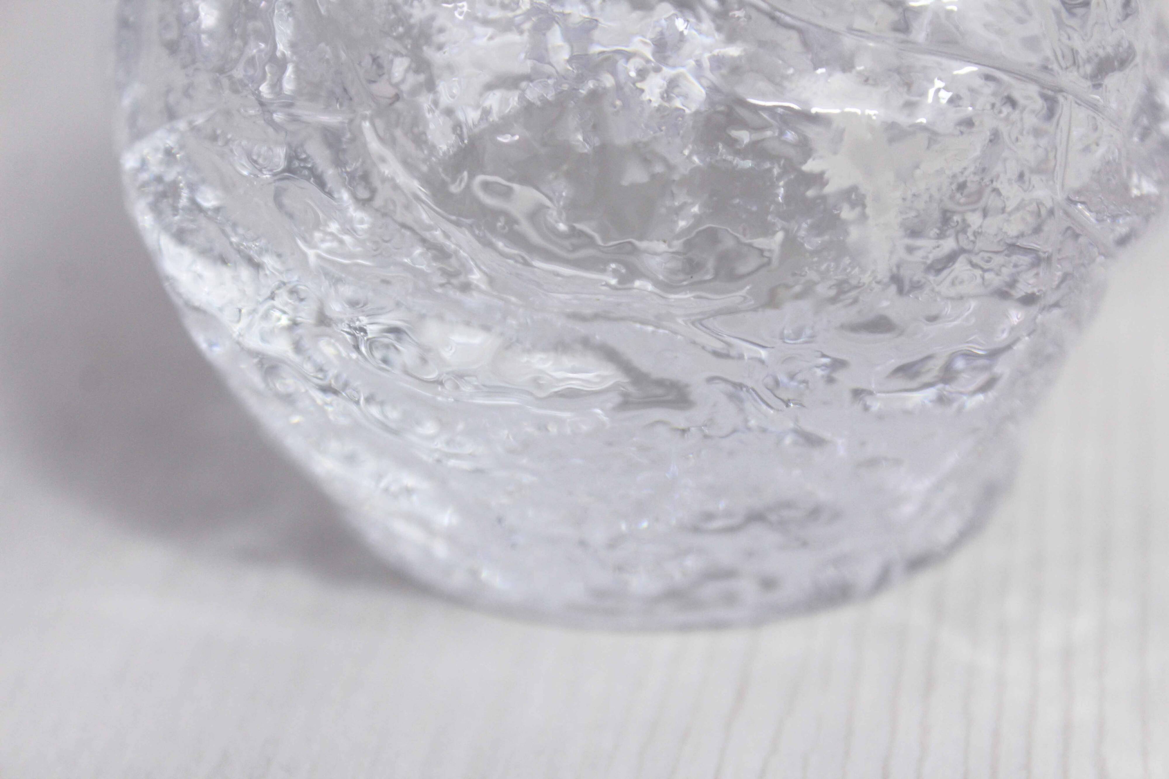 Glass "snowball" tealight candle holder