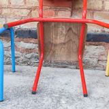 Set of three vintage children's school chairs