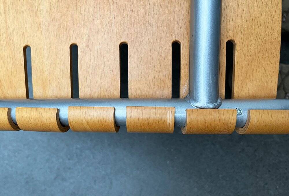 Postmodern chair in metal and wood by Ruud Jan Kokke for Harvink, 1990s.