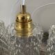Set of three vintage pendant lamps in chiseled glass