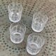 5 whisky glasses, Cristal Bayel stamps, transparent crystal with patterns