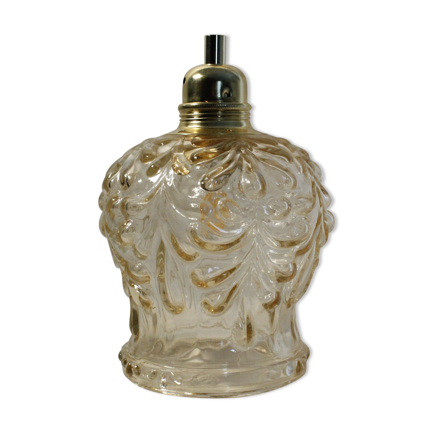 Vintage globe tulip walker amber glass, restored electricity