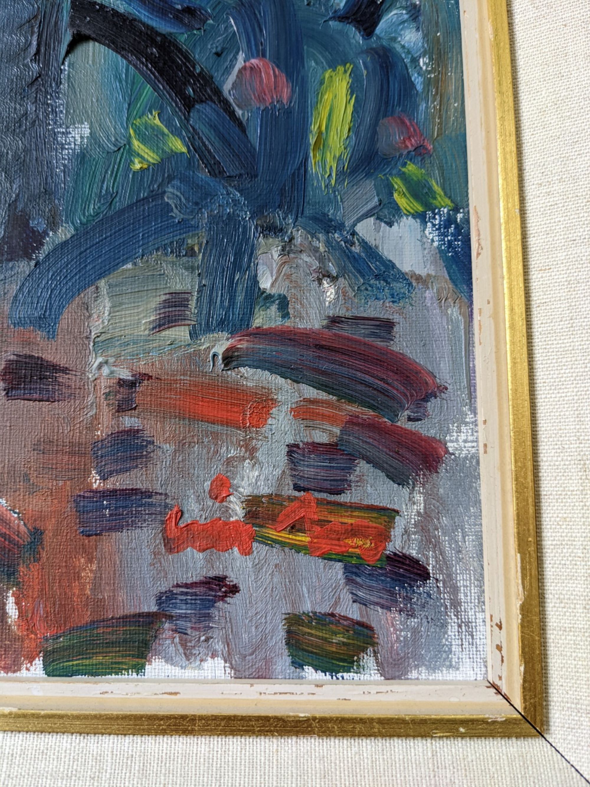 Peinture à l’huile figurative vintage suédoise « Moroccan Ladies » suédoise du milieu du siècle, encadrée