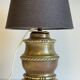 Chic brass lamp and vintage fabric