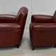 Pair of Small Club Armchairs in Sheepskin - Reproduction