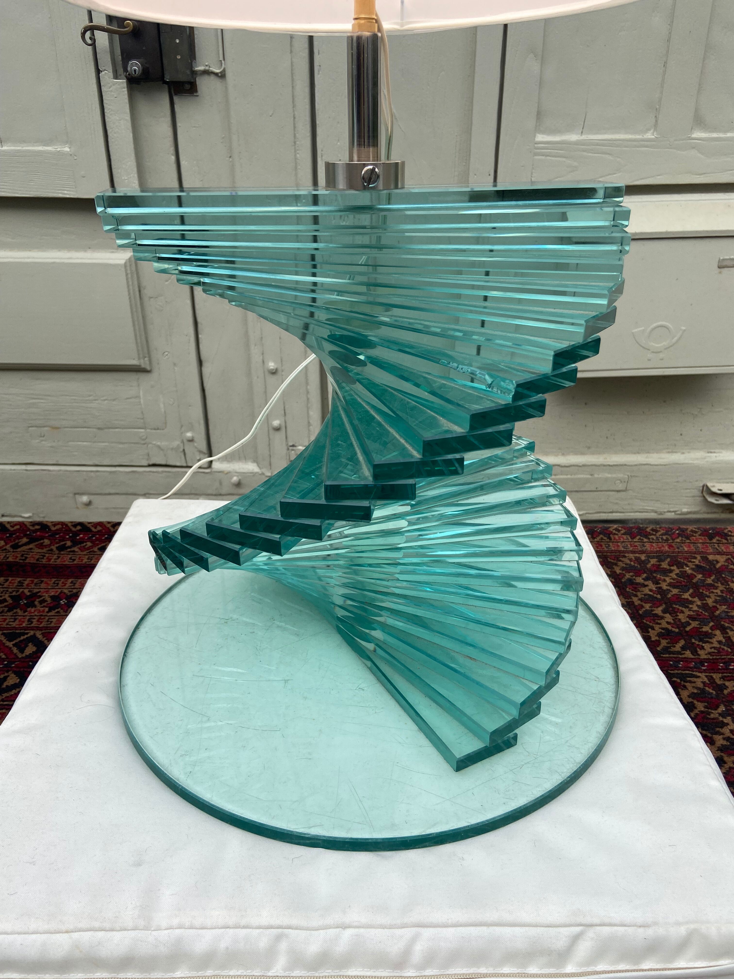 Italian lamp in glass staircase 1970