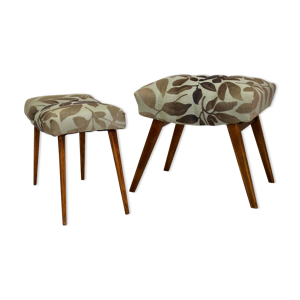 Duo de tabourets en hêtre années