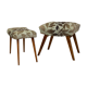 Duo of stools in 50s beech fully restored