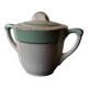 Old mint green sugar bowl from Moulin des Loups, model "Gondé", in good condition.