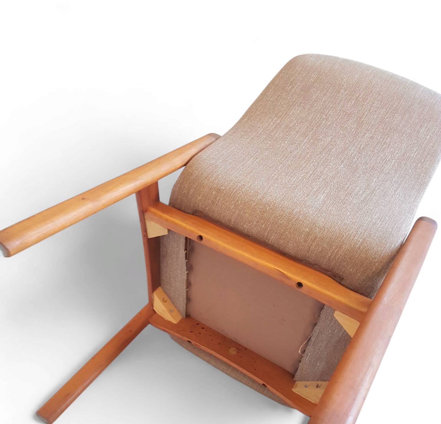 4 x Teak & Fabric Dining Chairs " STUKBAER " from Dyrlund Danmark 1960s