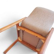 4 x Teak & Fabric Dining Chairs " STUKBAER " from Dyrlund Danmark 1960s