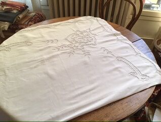 Old cotton sheet, embroidered