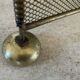 Vintage English fire screen in brass and gilded metal.