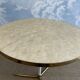 Capiz shell side table with a brass base by Vereinigte Werkstätten Munich, Germany, 1960s.