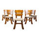Vintage brutalist dining chairs, set of 5 - 1960s
