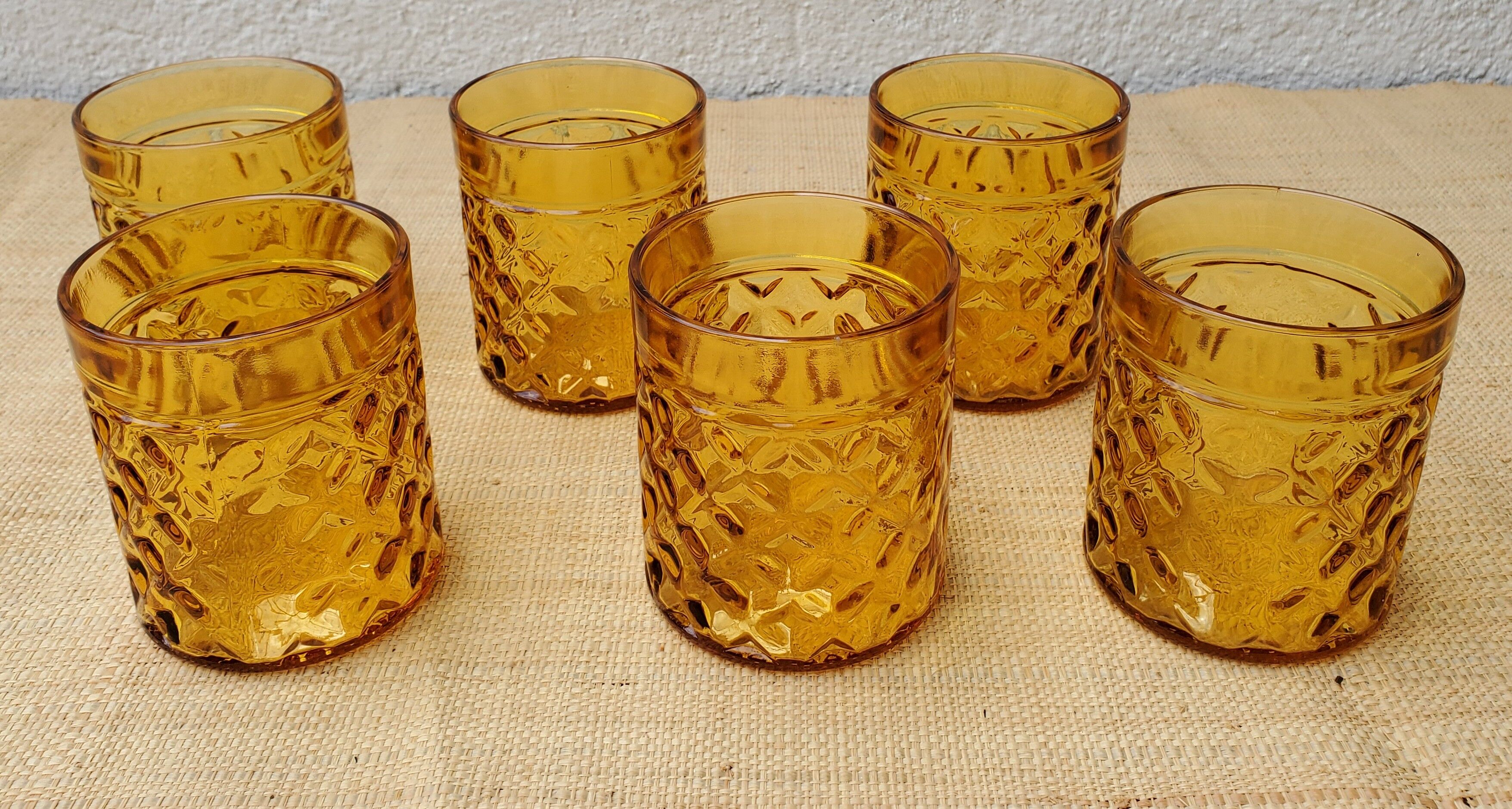 Amber glass whisky 6 glasses
