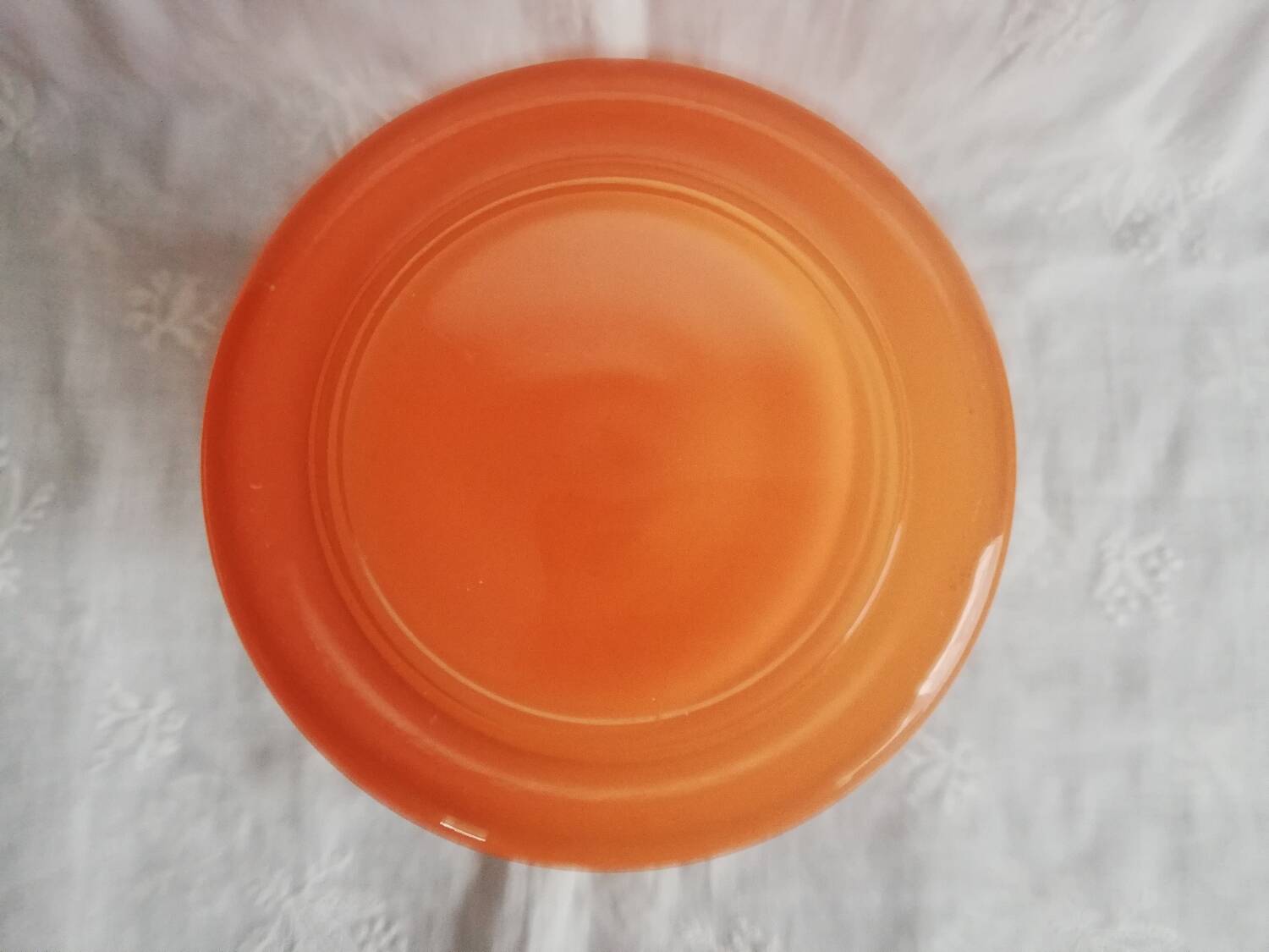 Vase en verre orange années 70