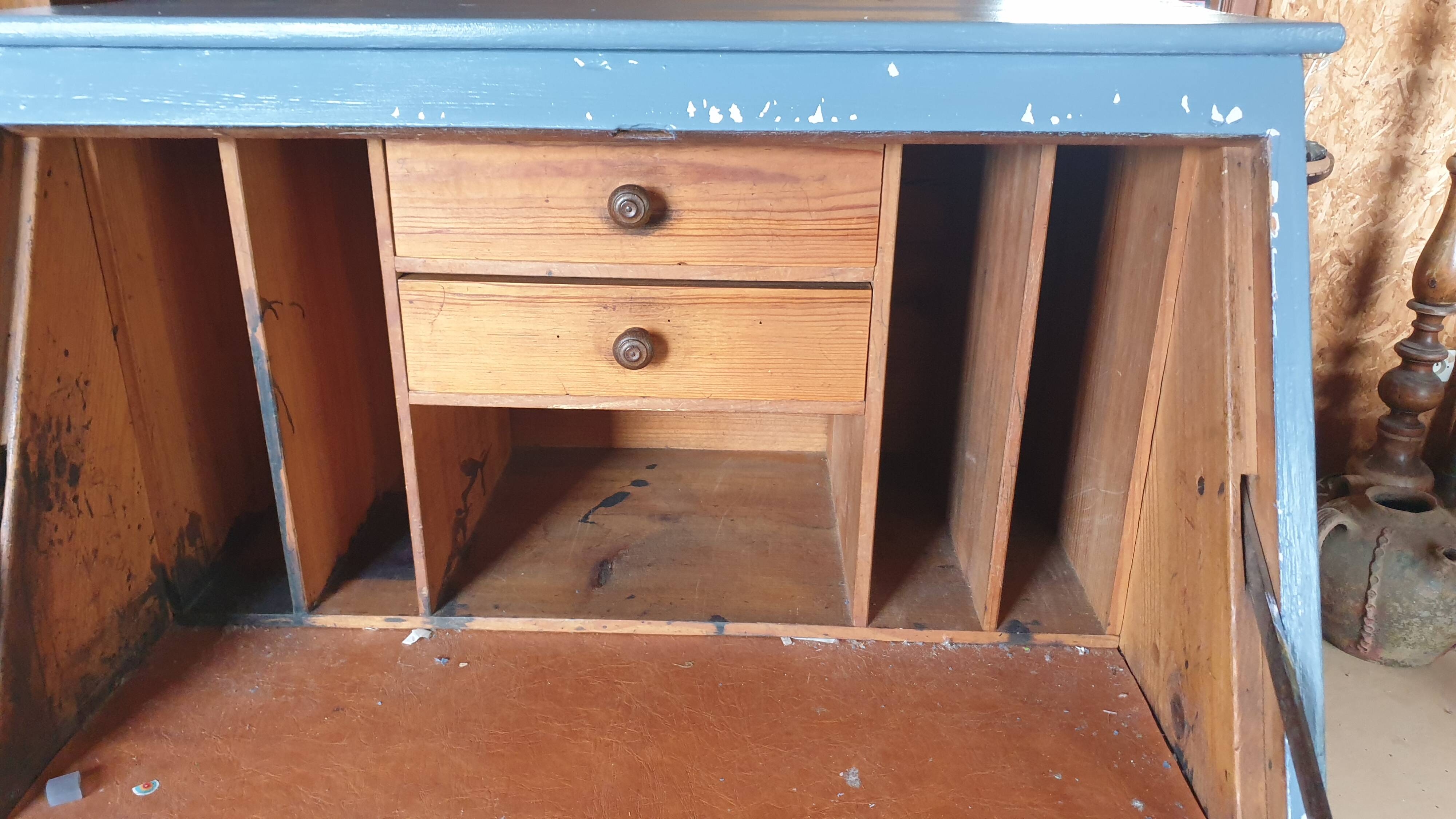 Blue school desk, early 20th century