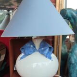 Large vintage ceramic lamp/marie paule gilles knot decor/