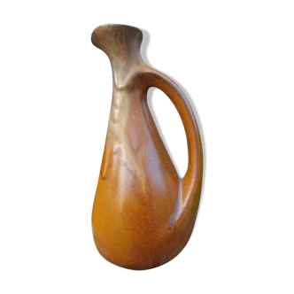 Ancienne carafe eau, vin Denbac, poterie du centre France,