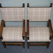 Victorian Armchairs with Carved Wood Details, Set of 2