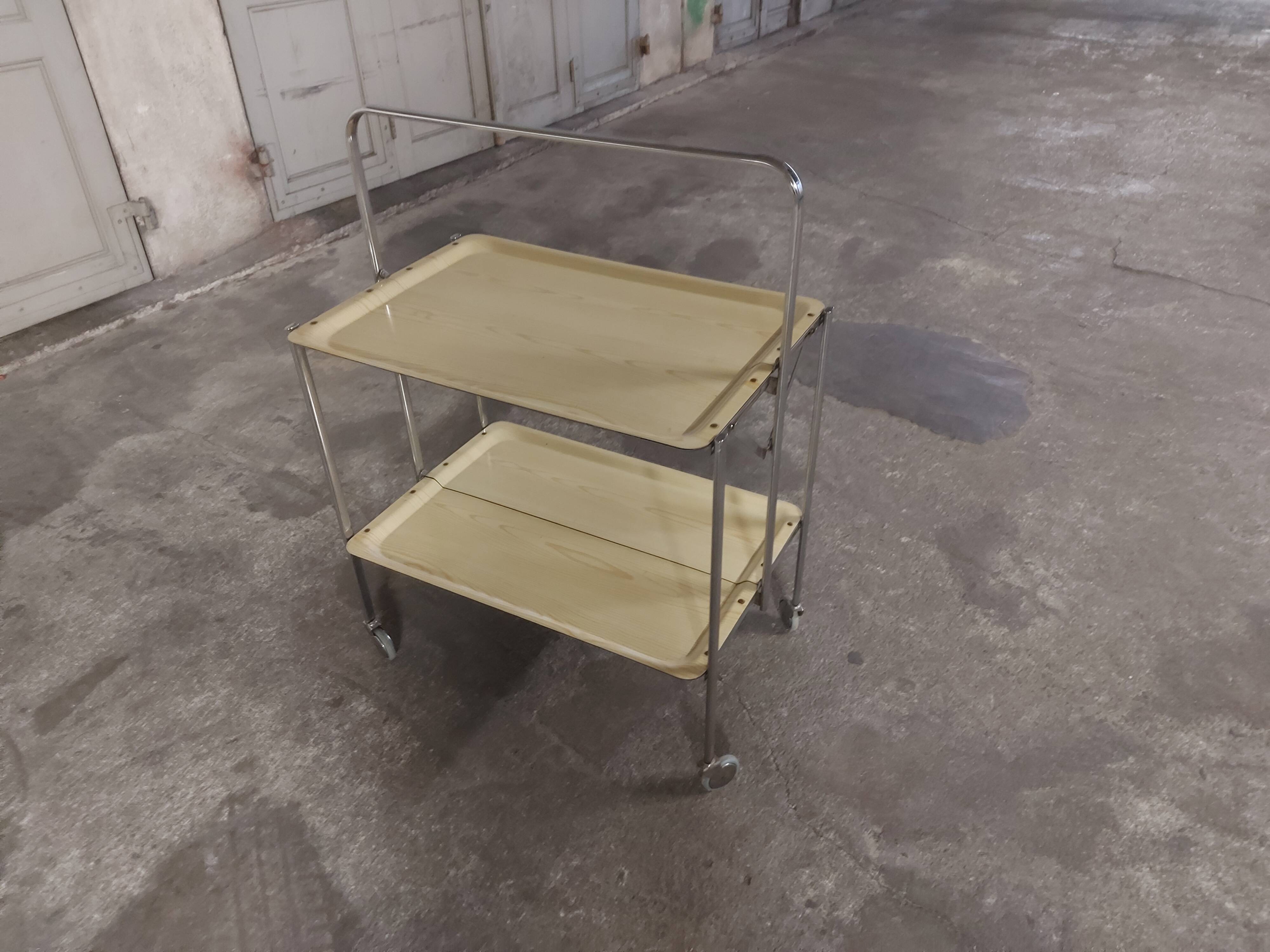 Italian vintage 70's foldable rolling service, speedy