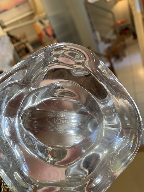 Paire chandeliers cristal taillé