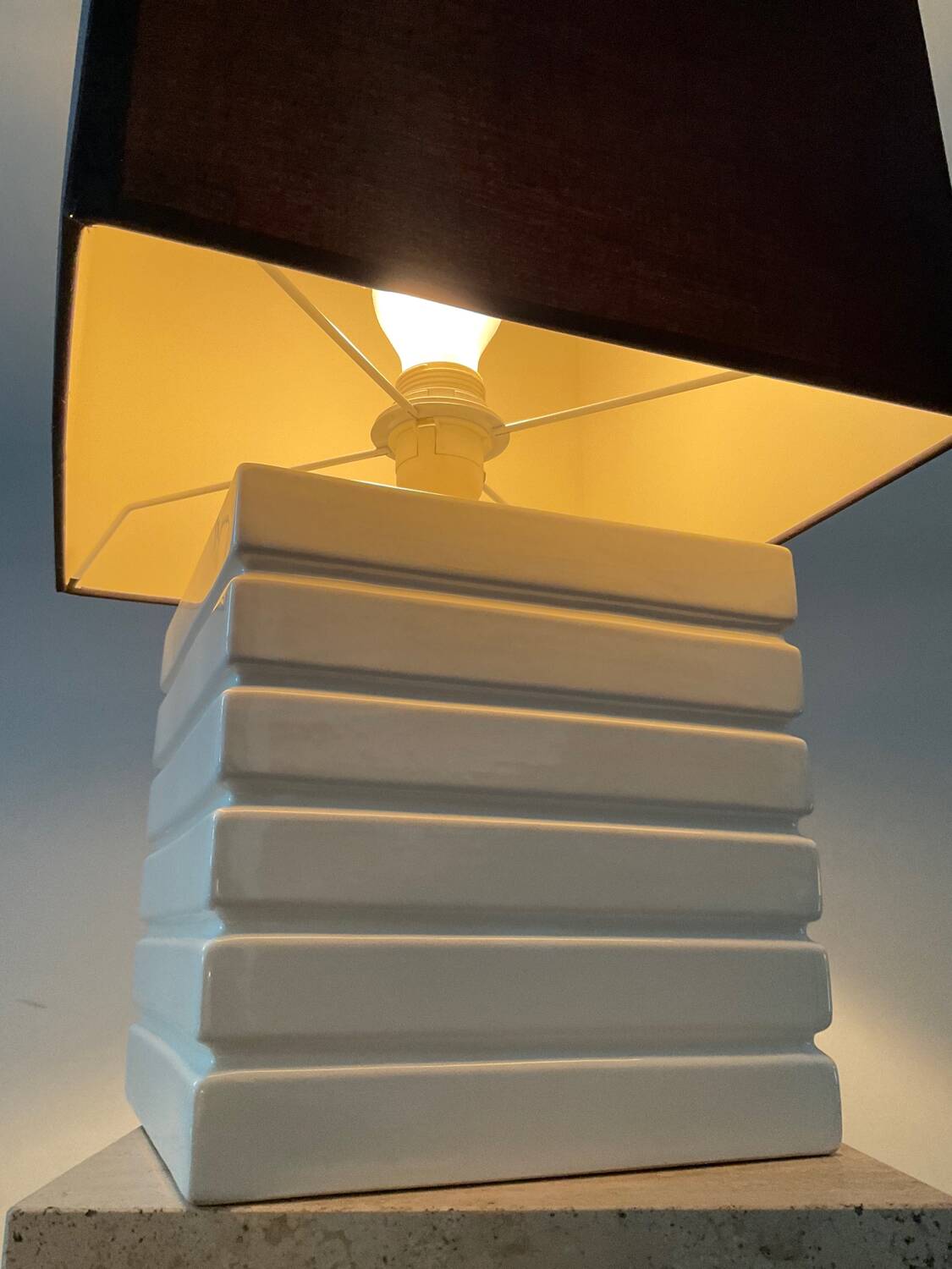 Vintage porcelain lamp from the 70s