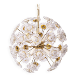 Sputnik Chandelier by Kamenicky Senov, Czechoslovakia, 1970s, Brass / Glass