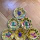 Assiettes dessert barbotine fruit Sarreguemines