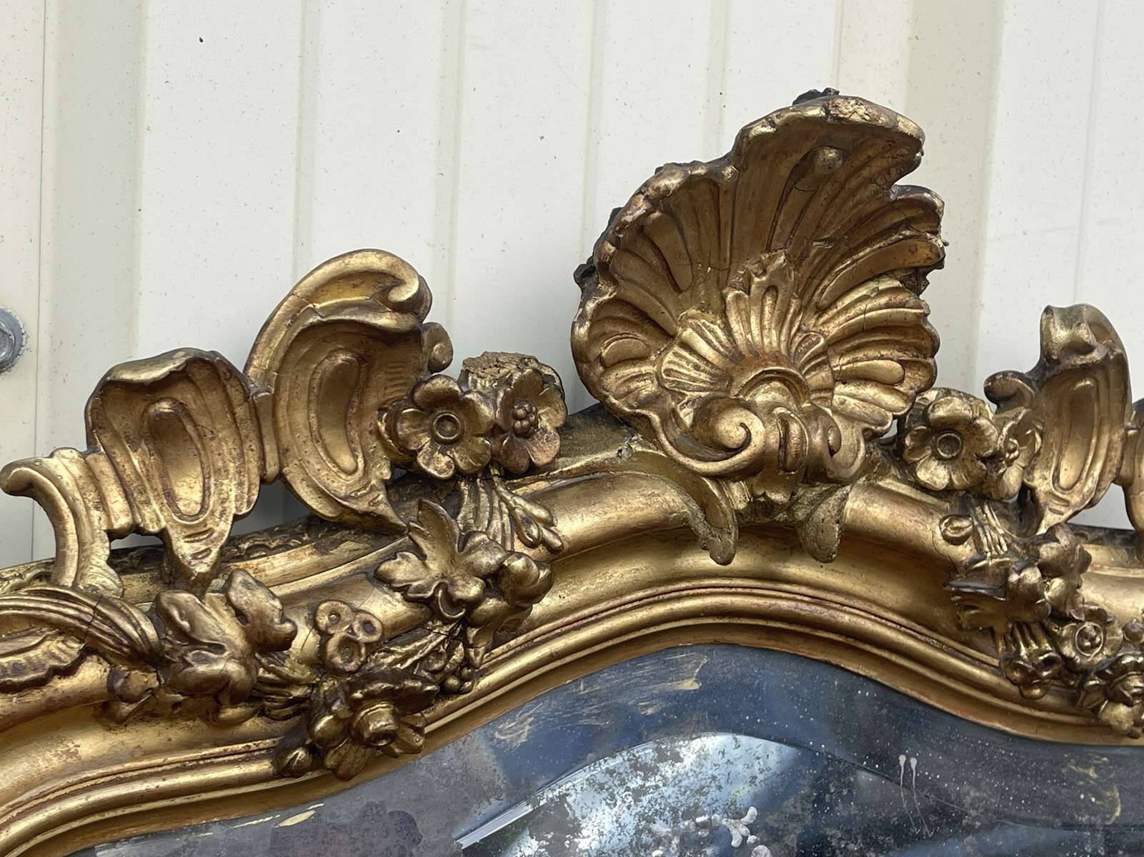 Louis XV mirror, early 19th century, restored.