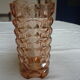 Pink vintage pressed glass vase