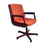 Scandinavian office vintage chair in teak and fabric