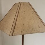 Scandinavian floor lamp 1960, wood and brass