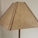 Scandinavian floor lamp 1960, wood and brass