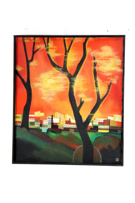 Painting 'Aftenrode' - mid century modern / 70's abstract