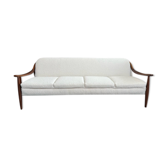 Canapé-lit moderne du milieu du siècle en teck et boucle des années 1960 par Greaves & Thomas