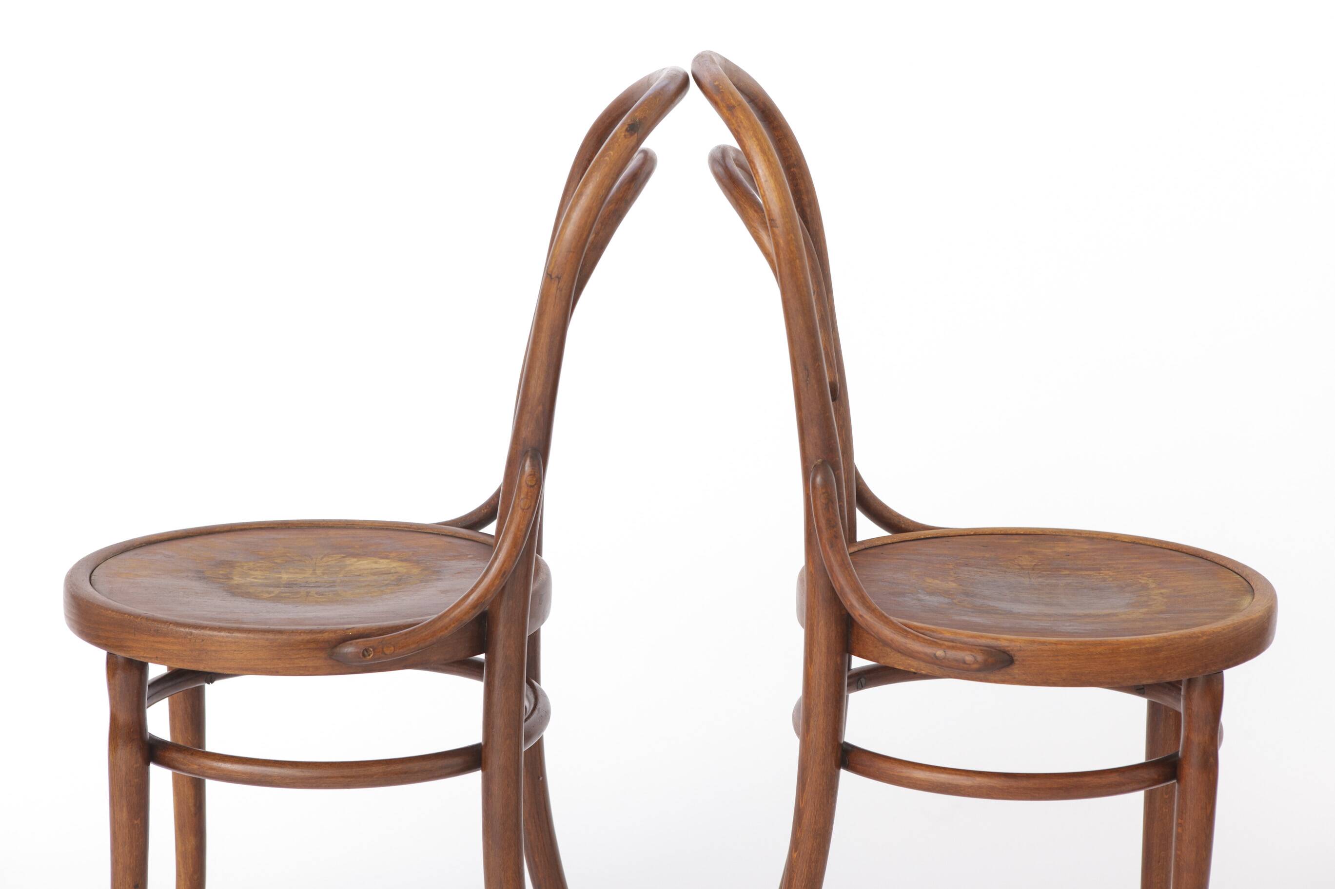 Pair of Antique Bentwood Chairs | Austrian Beechwood Dining Chairs | 1930s