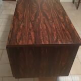 Coffered desk circa 1970 in 4-sided Rio rosewood