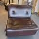Beka-france convertible armchair in brown leather – chrome structure – 1970s