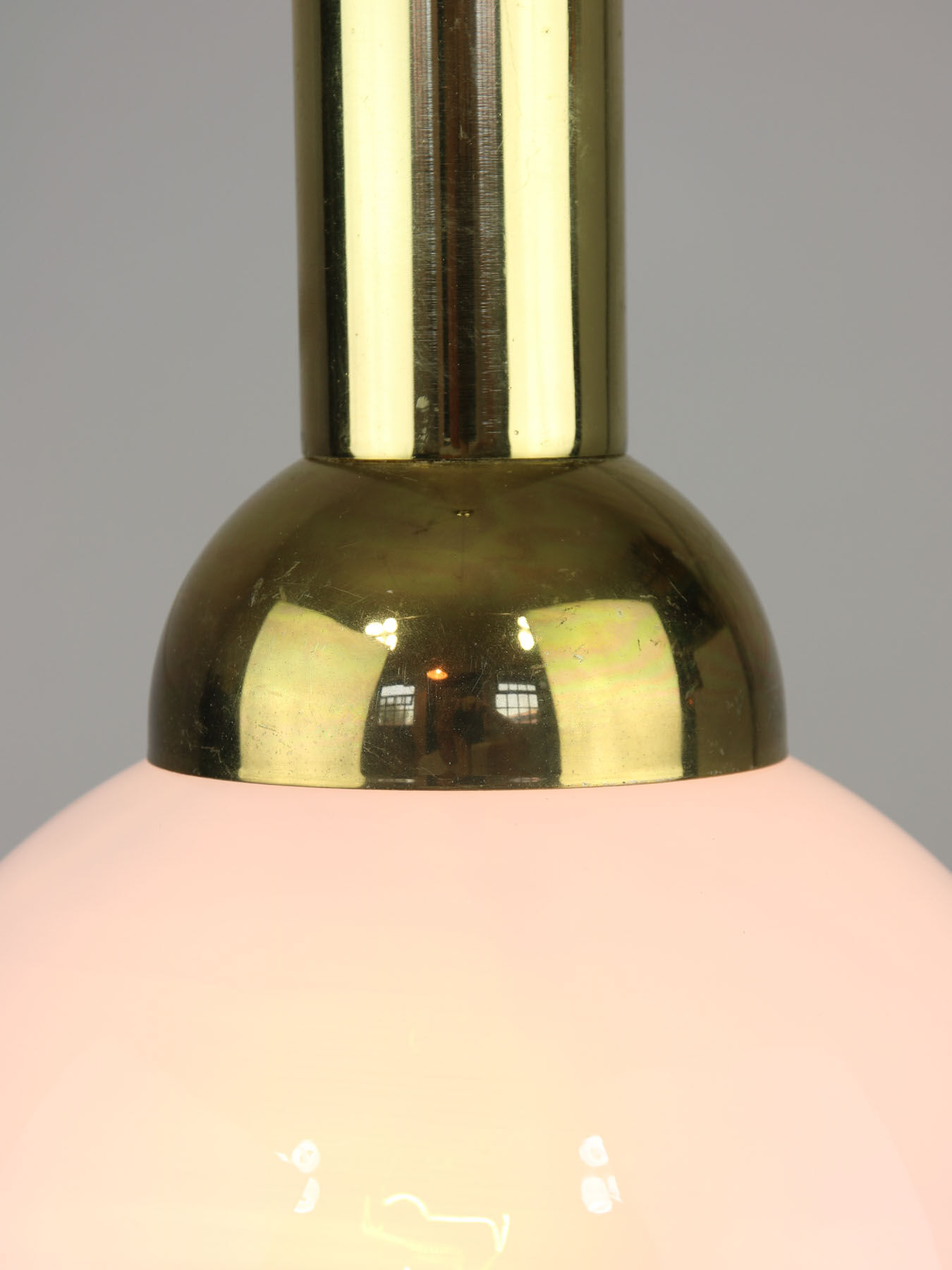Vintage gold & opaline pendant lamp