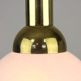 Vintage gold & opaline pendant lamp