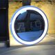 Large Round Vintage Ceramic Light Mirror Space Age 68cm - 1970s