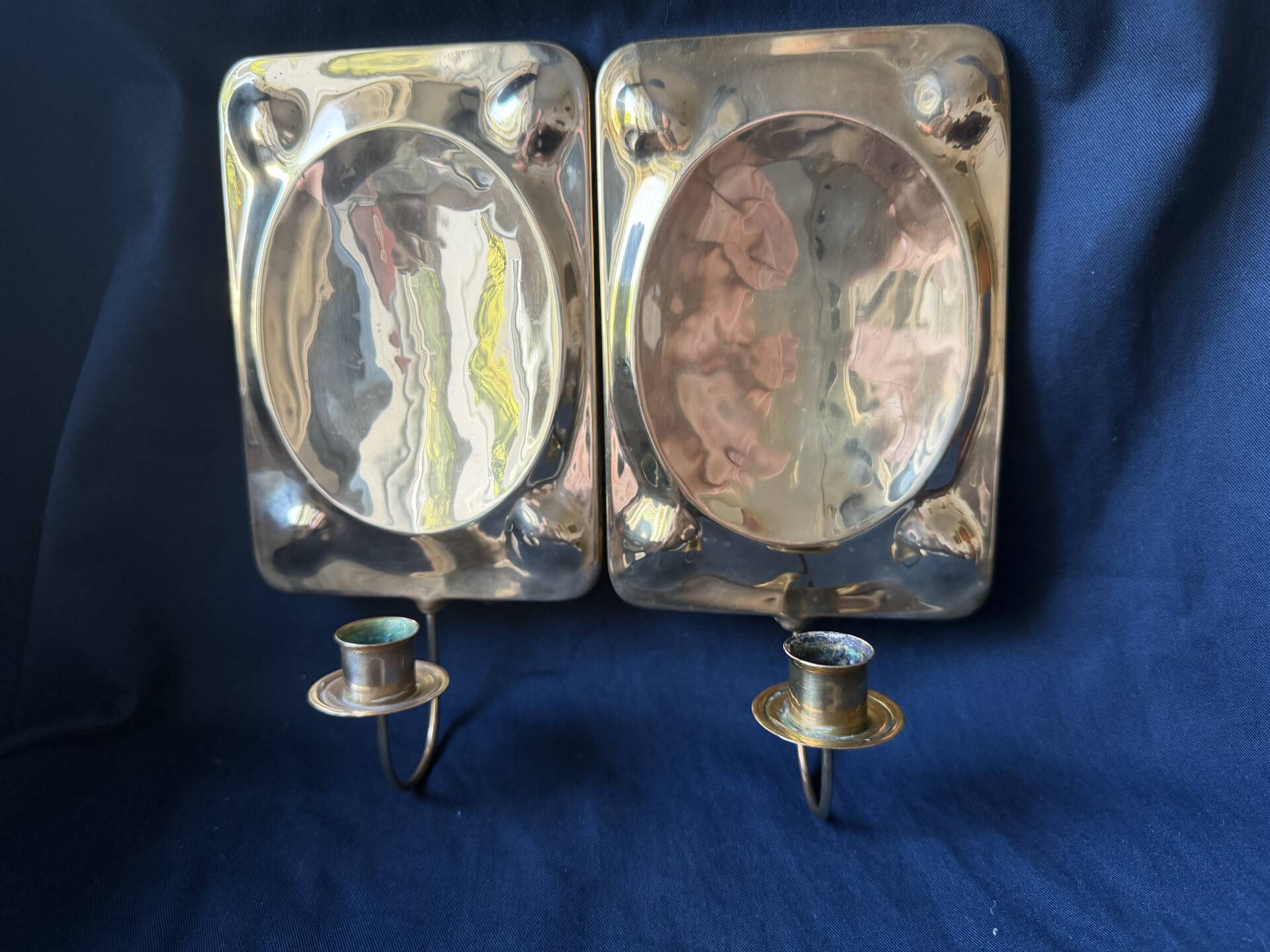 Vintage Scandinavian Brass Wall Candle holder Sconce height 29cm
