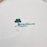 6 Assiettes Creuses Porcelaine Française Sarreguemines Fleurs Marron