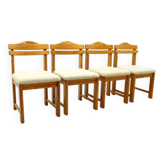 Suite de 4 chaises en bois, 1970s